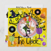 ハロウィーンのまわりにロックイン時計パーティー- SRF 招待状 (正面/裏面)