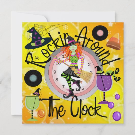 ハロウィーンのまわりにロックイン時計パーティー- SRF 招待状 (正面)