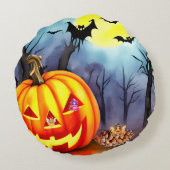 ハロウィーンのような妖精 ラウンドクッション (裏面)