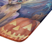 ハロウィーンのアビシニアン猫カボチャ怖 カッティングボード (角)