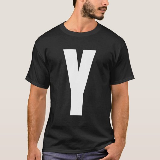 ハロウィーンのアルファベット Y 大文字 Tシャツ (正面)