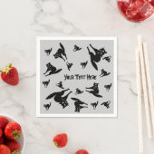 ハロウィーンのアーチ型の不気味な黒猫 スタンダードカクテルナプキン (インサイチュ)