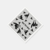 ハロウィーンのアーチ型の不気味な黒猫 スタンダードカクテルナプキン (角)