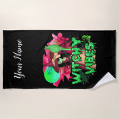 ハロウィーンのウィッチーな雰囲気 ビーチタオル (正面)