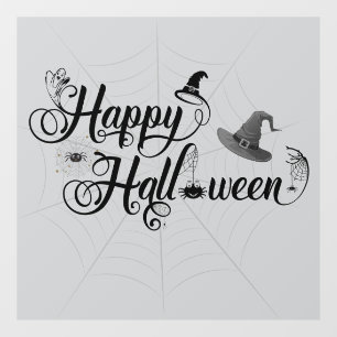 ハロウィーンのウェブでワッキーハッピー ウィンドウサイン