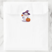 ハロウィーンのオバケとカボチャの季節の装飾 🎃 ラウンドシール (バッグ)