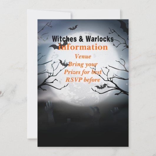 ハロウィーンのオフィスパーティーのカスタマイズ可能な招待 招待状 (裏面)