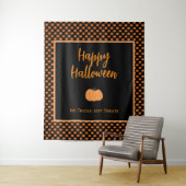 ハロウィーンのオレンジカボチャを扱うトリックはない タペストリー (インサイチュ)