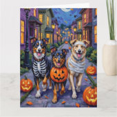 ハロウィーンのオーストラリアの羊飼いのトリックまたはトリートメント カード (正面)