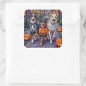 ハロウィーンのオーストラリアの羊飼いのトリックまたはトリートメント スクエアシール (バッグ)