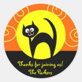 ハロウィーンのカスタマイズ可能な猫のシール ラウンドシール (正面)