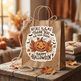 ハロウィーンのカスタムサンクスステッカー(小規模ビジネス用) スクエアシール