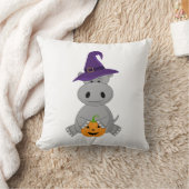 ハロウィーンのカバ ハロウィーン 魔女 ヒッポ クッション (ブランケット)