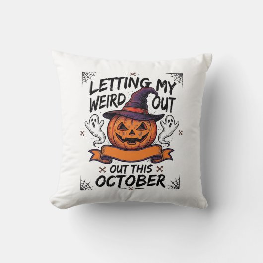 ハロウィーンのカボチャおばけTシャツ_1 クッション (正面)