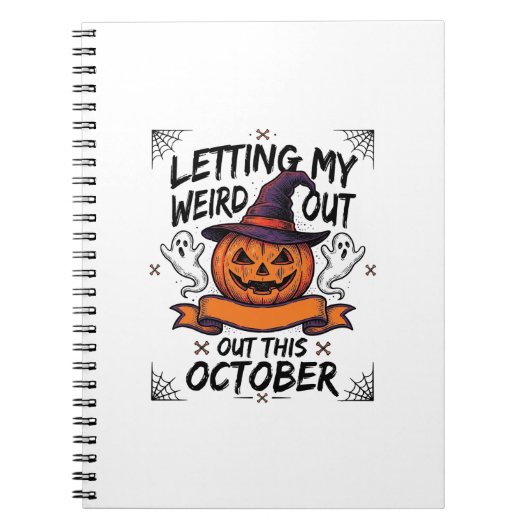 ハロウィーンのカボチャおばけTシャツ_1 ノートブック (正面)