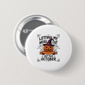ハロウィーンのカボチャおばけTシャツ_1 缶バッジ (正面&裏面)