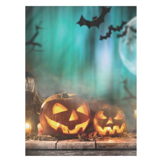 ハロウィーンのカボチャとこうもり テーブルクロス (正面)