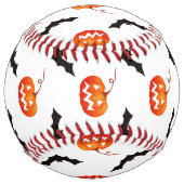 ハロウィーンのカボチャとこうもり，トリックまたは治療，ブー ソフトボール (正面)