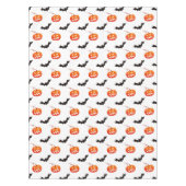 ハロウィーンのカボチャとこうもり，トリックまたは治療，ブー テーブルクロス (正面)