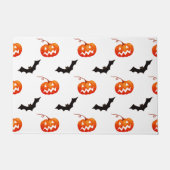 ハロウィーンのカボチャとこうもり，トリックまたは治療，ブー ドアマット (正面)