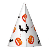 ハロウィーンのカボチャとこうもり，トリックまたは治療，ブー パーティーハット (裏面)