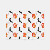 ハロウィーンのカボチャとこうもり,トリックまたは治療,ブー フリースブランケット (正面(横))