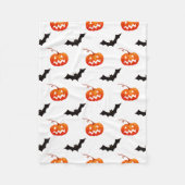 ハロウィーンのカボチャとこうもり,トリックまたは治療,ブー フリースブランケット (正面)