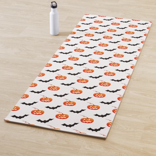 ハロウィーンのカボチャとこうもり，トリックまたは治療，ブー ヨガマット (インサイチュ)