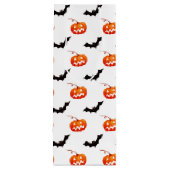 ハロウィーンのカボチャとこうもり，トリックまたは治療，ブー ワインギフトバッグ (裏面)