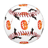 ハロウィーンのカボチャとこうもり，トリックまたは治療，ブー 野球ボール (裏面)