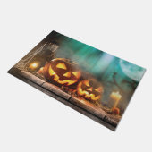 ハロウィーンのカボチャとこうもり ドアマット (アングル)