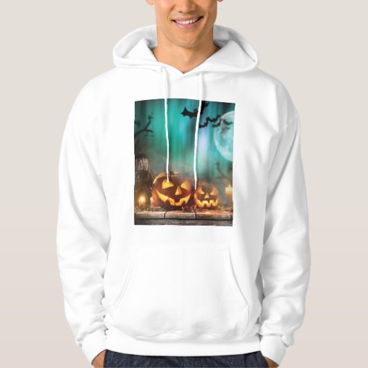 ハロウィーンのカボチャとこうもり パーカ (正面)
