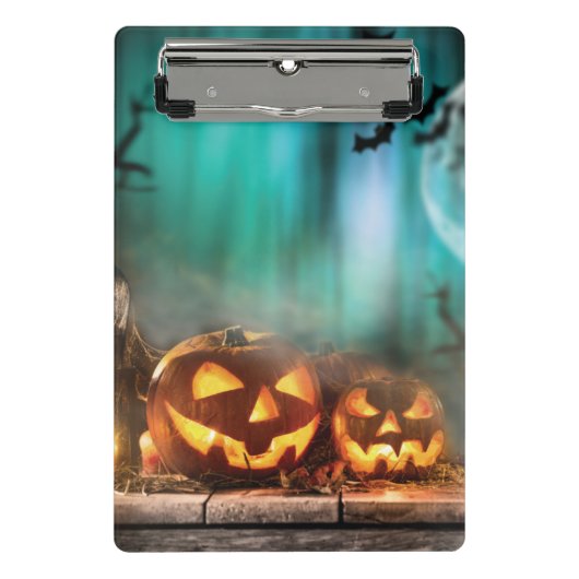 ハロウィーンのカボチャとこうもり ミニクリップボード (正面)