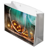 ハロウィーンのカボチャとこうもり ラージペーパーバッグ (裏面アングル)