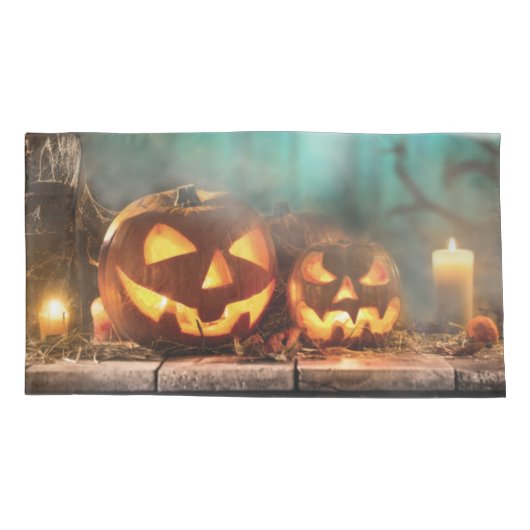 ハロウィーンのカボチャとこうもり 枕カバー (裏面)