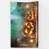 ハロウィーンのカボチャとこうもり 横断幕 (縦)