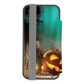 ハロウィーンのカボチャとこうもり INCIPIO iPhoneウォレットケース (フォリオ裏面)
