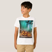 ハロウィーンのカボチャとこうもり Tシャツ (正面フル)