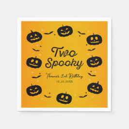 ハロウィーンのカボチャとコウモリの誕生日 スタンダードカクテルナプキン