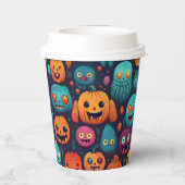 ハロウィーンのカボチャとモンスター 紙コップ (裏面)