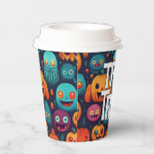 ハロウィーンのカボチャとモンスター 紙コップ (右)