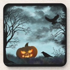 ハロウィーンのカボチャとレイヴン コースター