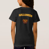 ハロウィーンのカボチャとレイヴン Tシャツ (裏面)