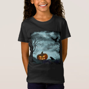 ハロウィーンのカボチャとレイヴン Tシャツ