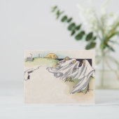 ハロウィーンのカボチャのちょうちんかかし墓地 ポストカード (スタンド正面)