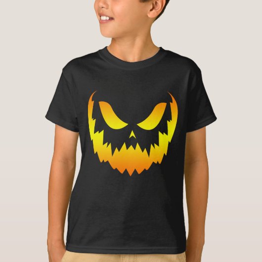 ハロウィーンのカボチャのちょうちんかぼちゃ顔勾配 Tシャツ (正面)