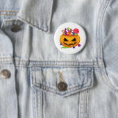 ハロウィーンのカボチャのちょうちんかぼちゃ 缶バッジ (インサイチュ)