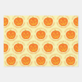 ハロウィーンのカボチャのちょうちんすてきキュート誕生日テーマハロウィーン ラッピングペーパーシート (正面)