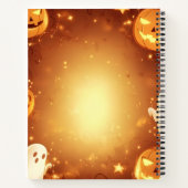 ハロウィーンのカボチャのちょうちんと幽霊 ノートブック (裏面)