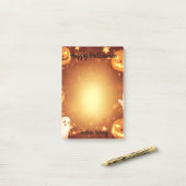 ハロウィーンのカボチャのちょうちんと幽霊 ポストイット (デスク上)